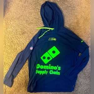 Domino’s Supply Chain CDL A Drivers Tream & Seattle Seahawks sweatshirt.